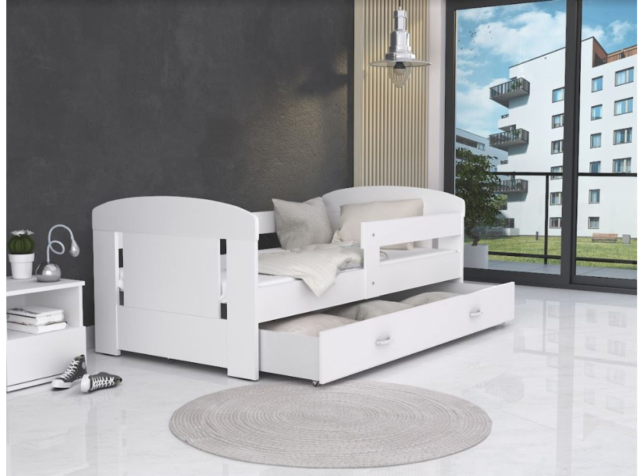 Dětská postel se šuplíkem PHILIP - 140x80 cm - bílá