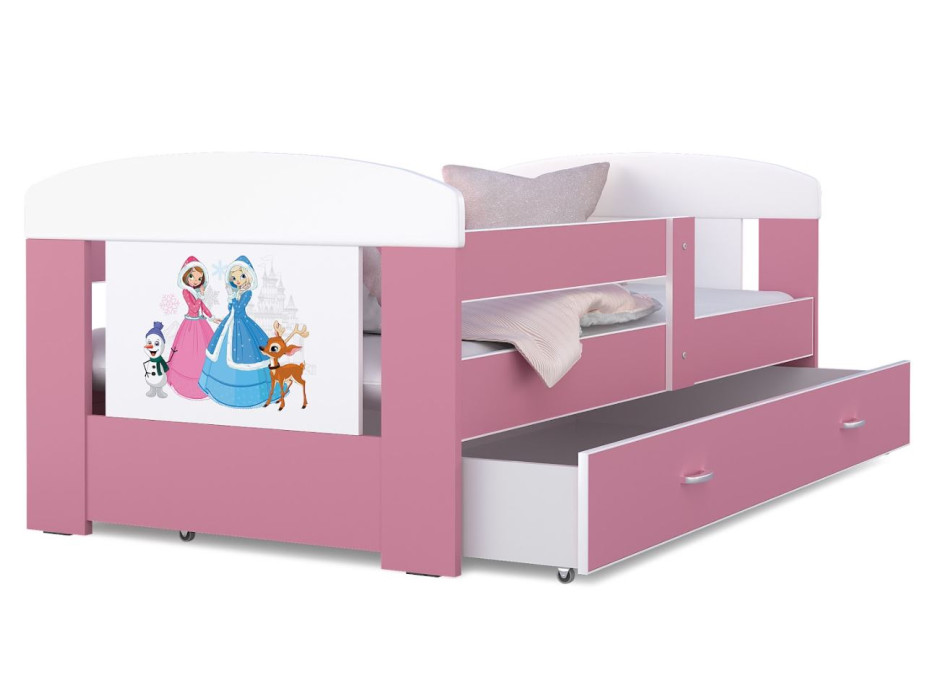 Dětská postel se šuplíkem PHILIP - 180x80 cm - růžová/Frozen
