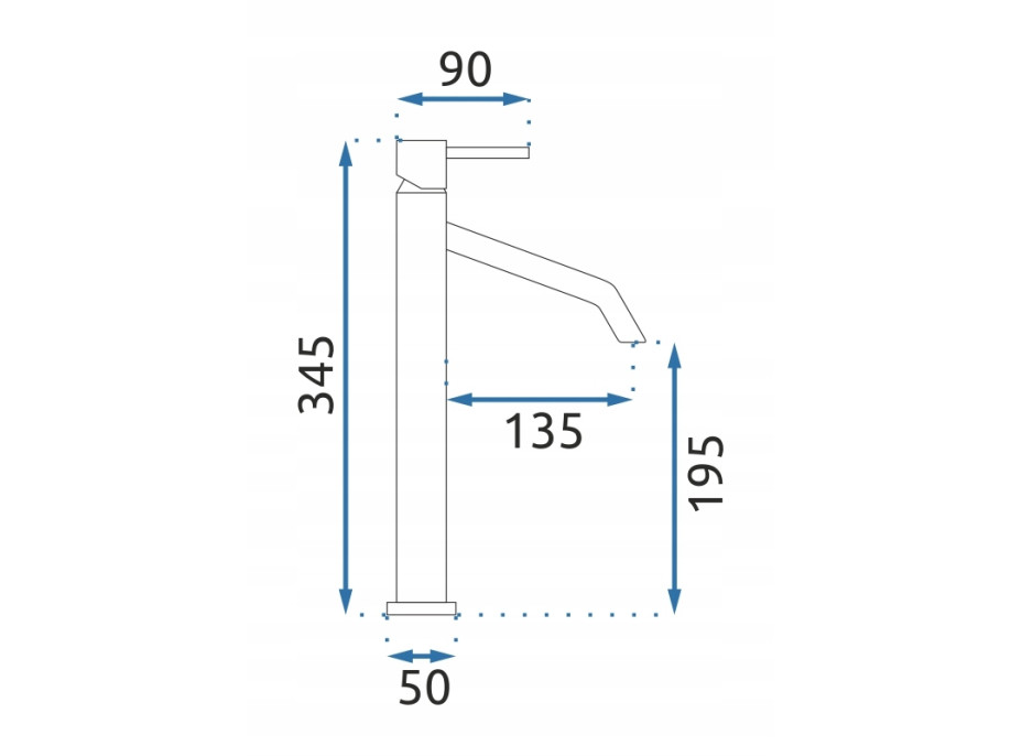 Umyvadlová baterie REA LEVEL - vysoká - zlatá