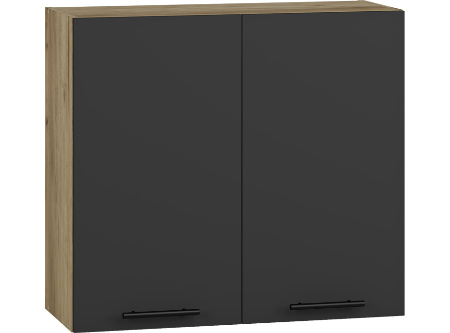 Závěsná kuchyňská skříňka VITO - 80x72x30 cm - dub craft/antracitová
