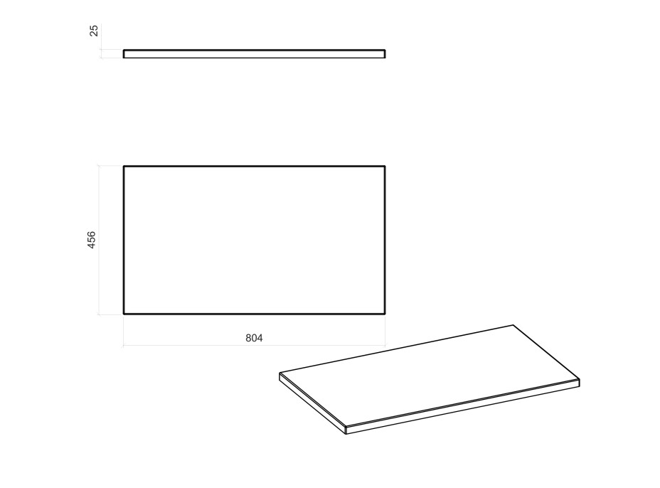 Deska na skříňku pod umyvadlo Kapa 80 cm - bílá