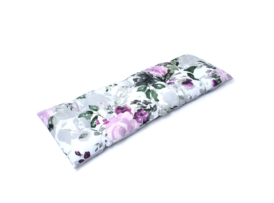Podsedák na lavičku 120x40 cm - divoká růže/šedý