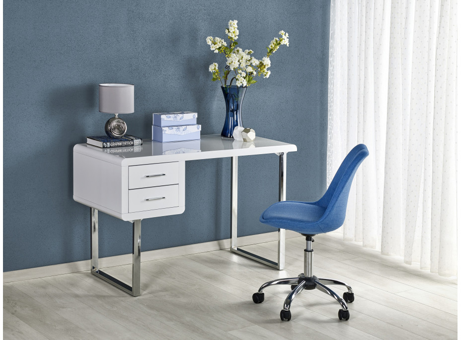 Psací stůl LOFT B30 bílý - MDF/chrom