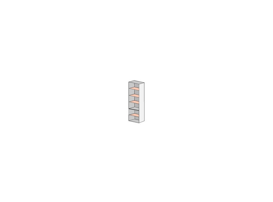Vysoká kuchyňská skříňka s policemi VITO - 60x214x56 cm - béžová lesklá