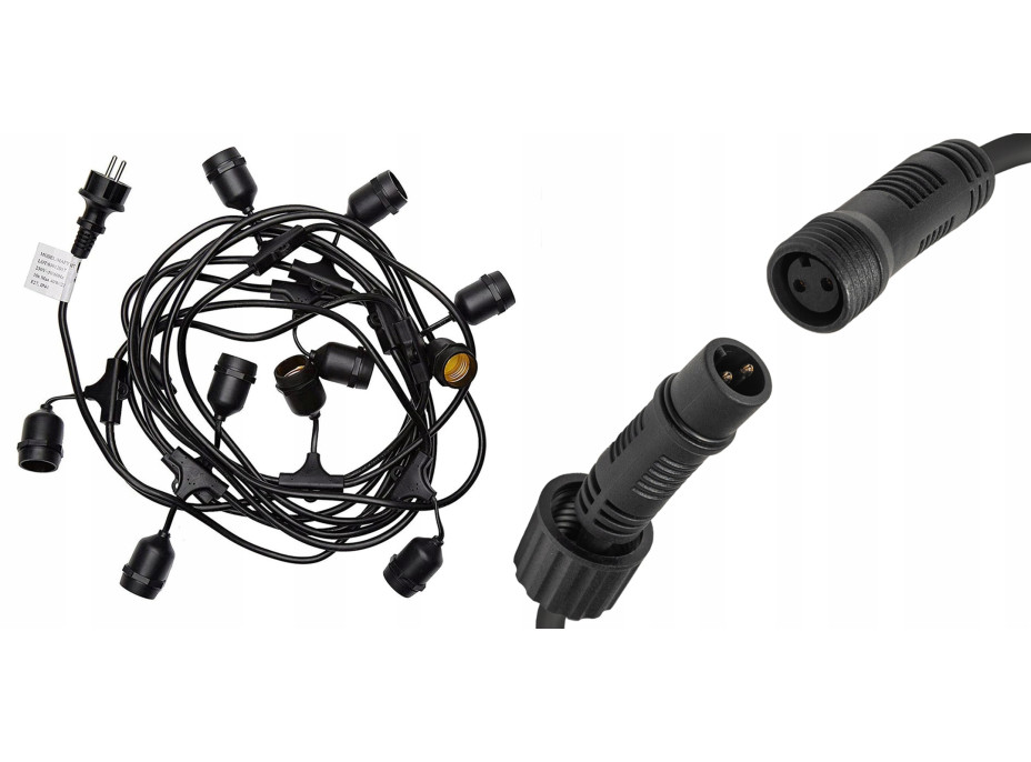 Zahradní světelná girlanda 9.9m - 10x E27 - IP44 - 230V