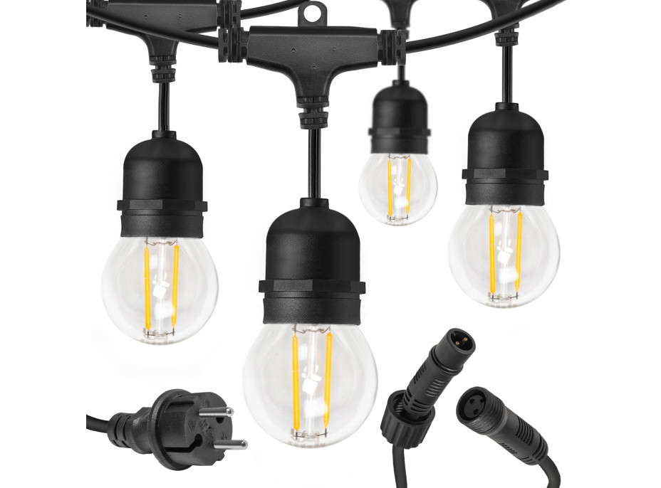 Zahradní světelná girlanda 9.9m - 10x E27 - IP44 - 230V