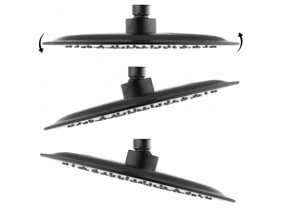 Sprchová dešťová hlavice YOKA SLIM - kulatá - 25 cm - černá