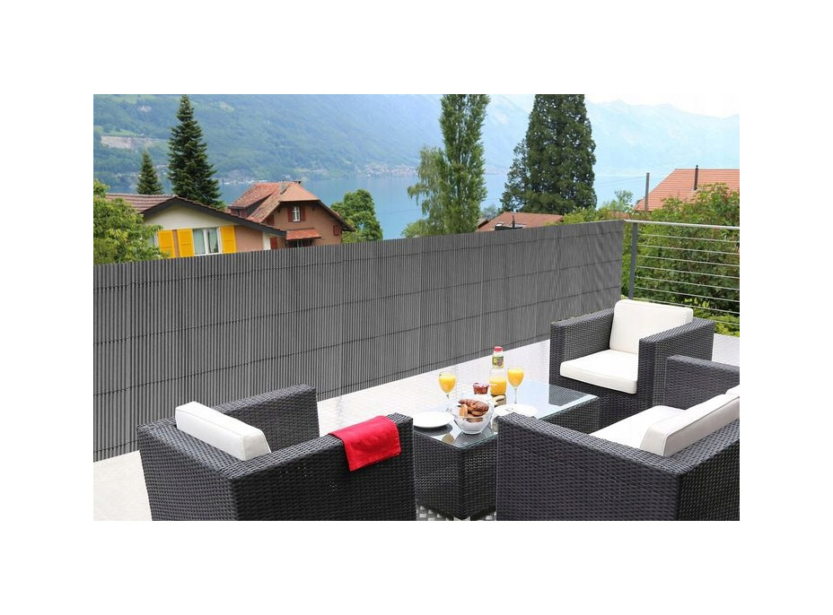 Clona na plot - imitace bambusu - 180x500 cm světle šedá