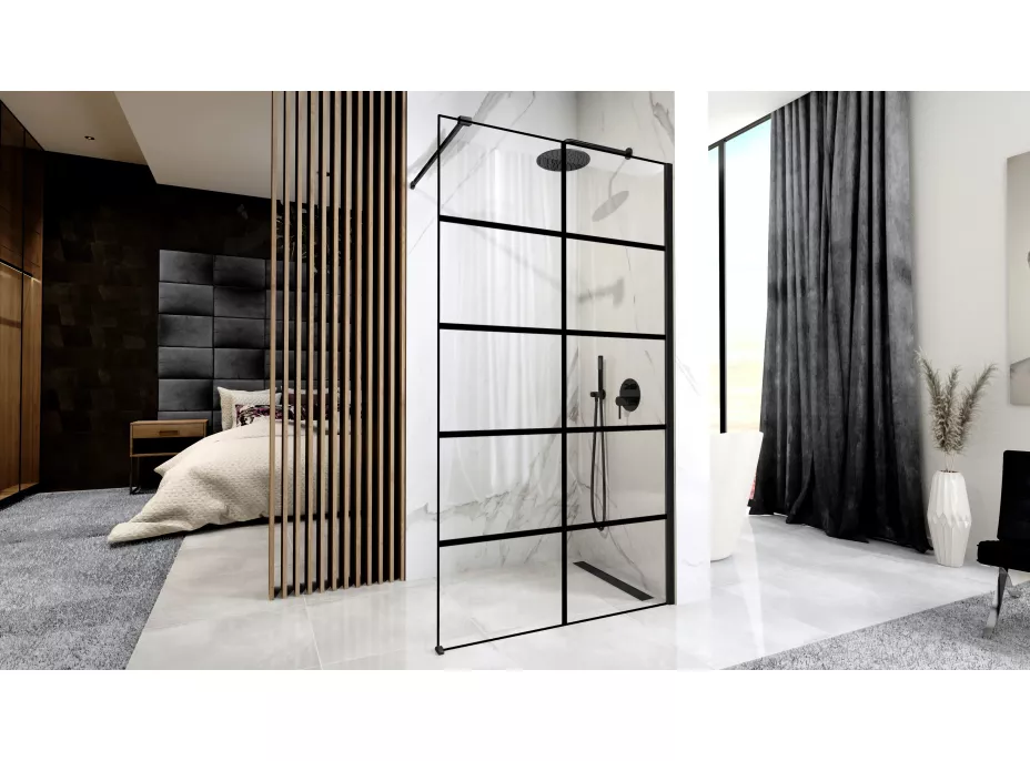 Sprchová zástěna MAXMAX Rea BLER-1 80 cm - černá