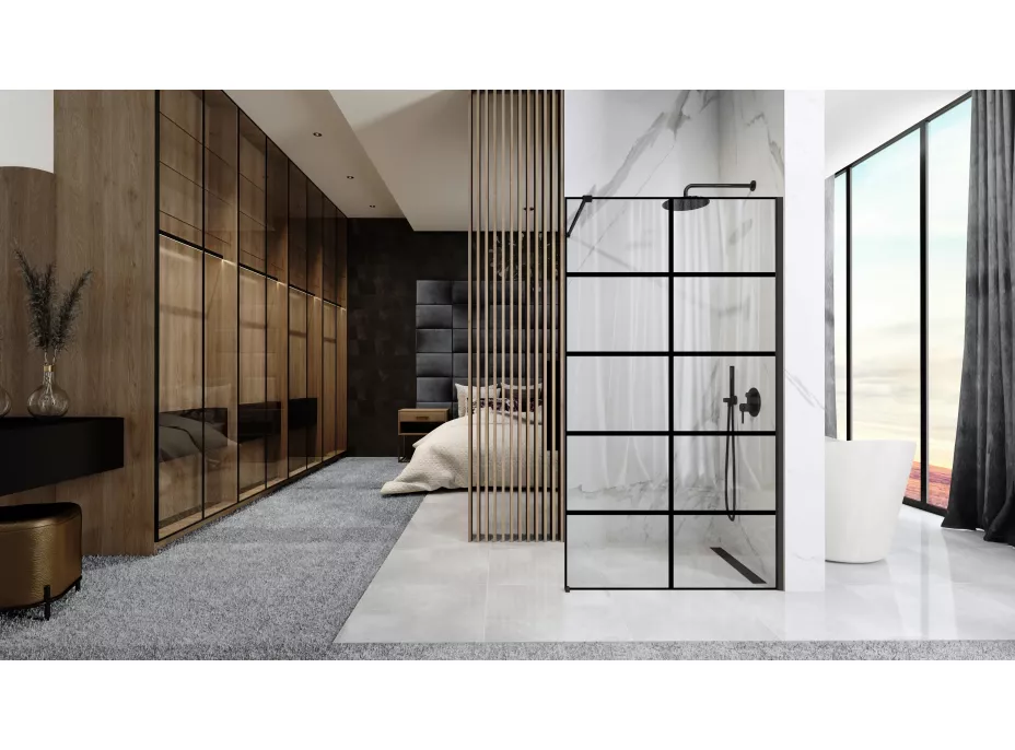 Sprchová zástěna MAXMAX Rea BLER-1 80 cm - černá