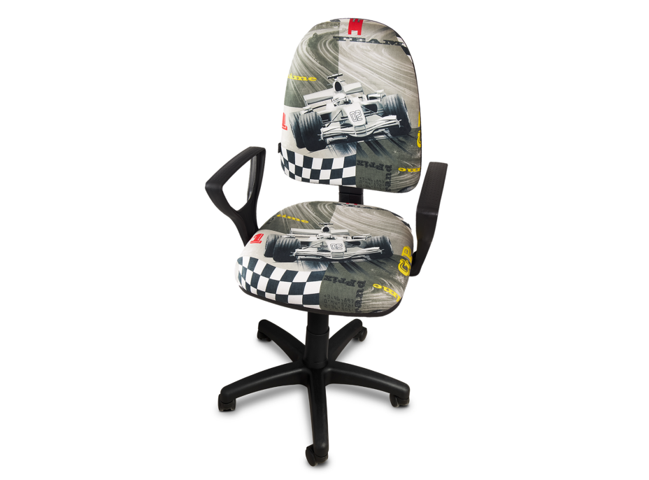 Dětská otočná židle BRANDON - FORMULE šedá