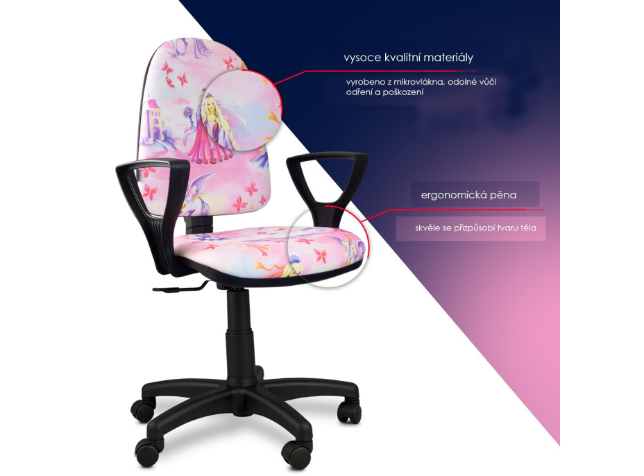 Dětská otočná židle BRENDA - PINK