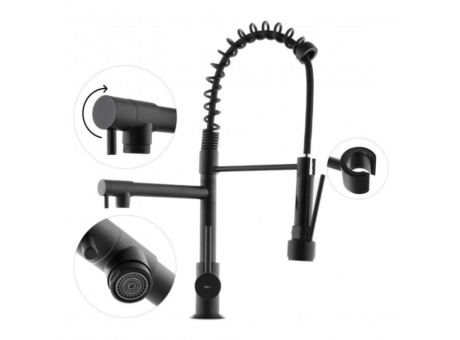 Kuchyňská baterie WIKI se 2 výtoky - černá