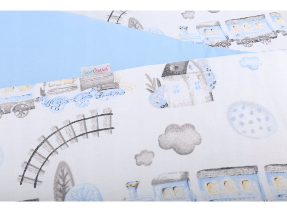 Ochranný mantinel do postýlky 180x30 cm BABYMAM PREMIUM - Dopravní prostředky/modrá