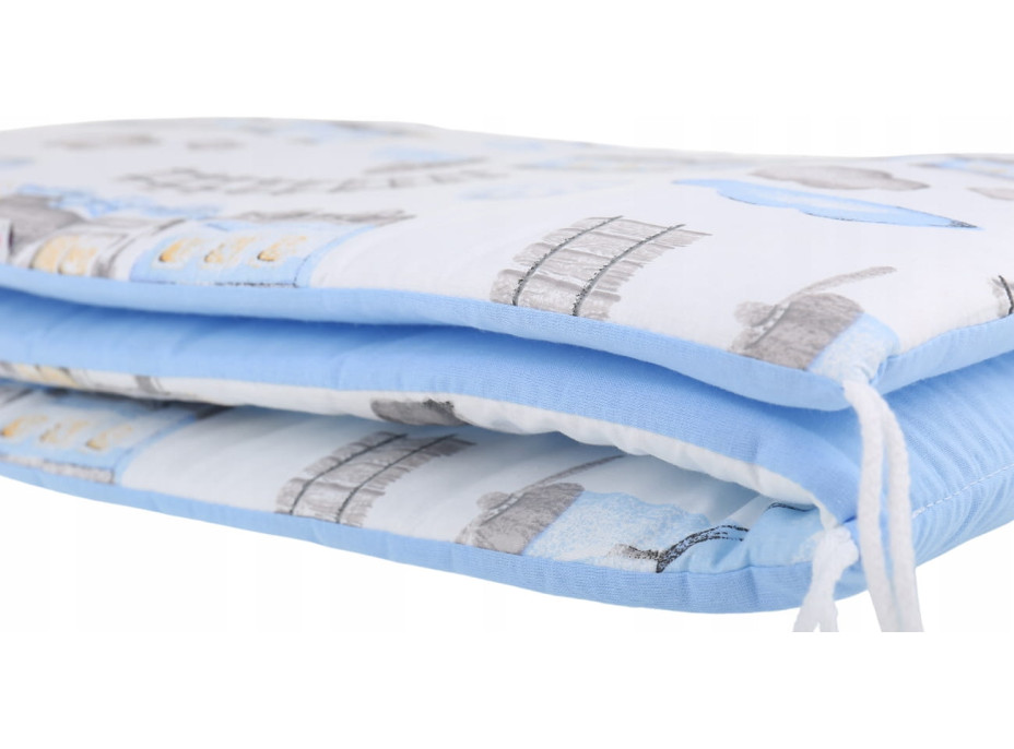 Ochranný mantinel do postýlky 180x30 cm BABYMAM PREMIUM - Dopravní prostředky/modrá