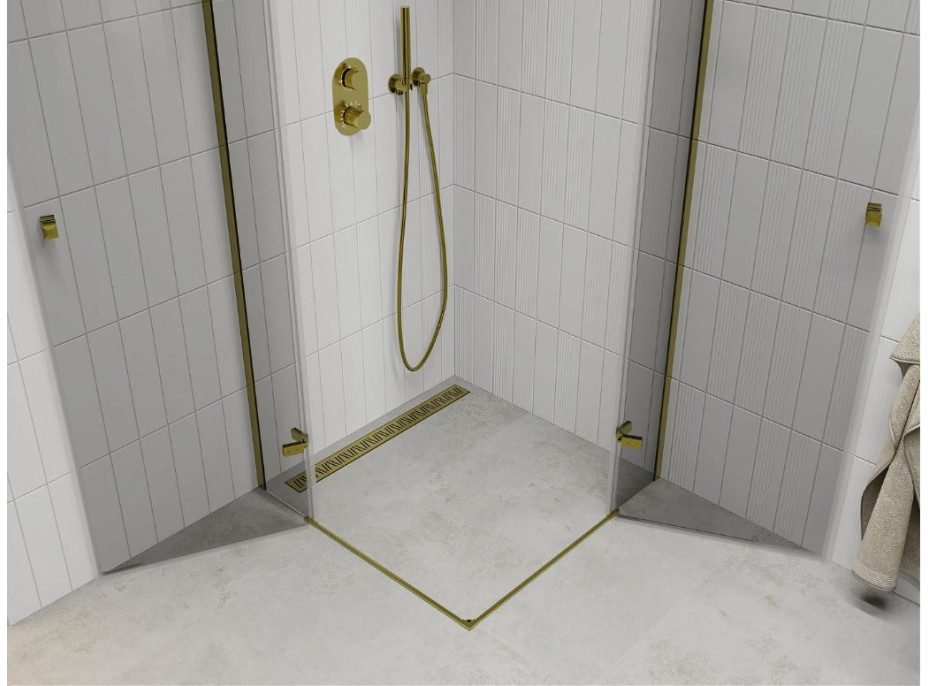 Sprchový kout MEXEN ROMA DUO 70x90 cm - zlatý