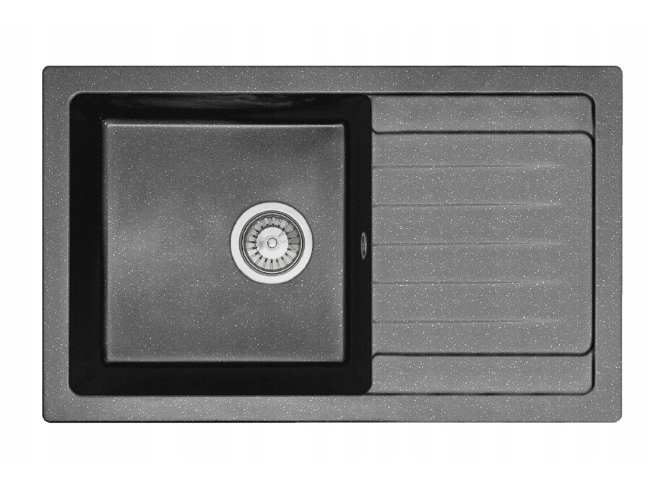 Kuchyňský granitový dřez REA DAG - 43,5 x 75 cm - černý kropenatý