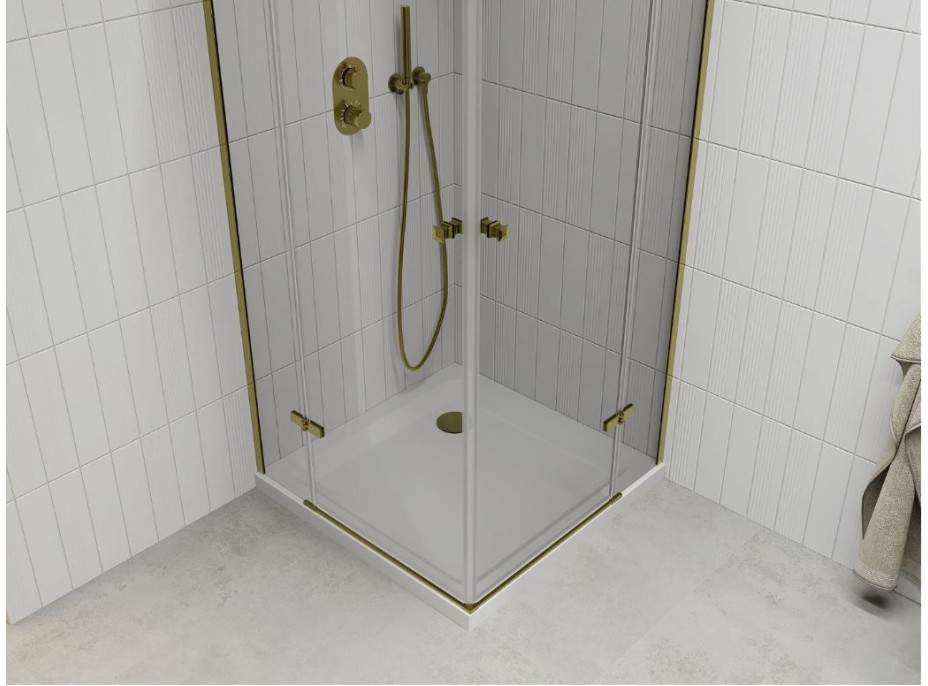 Sprchový kout MEXEN ROMA DUO 90x100 cm - zlatý