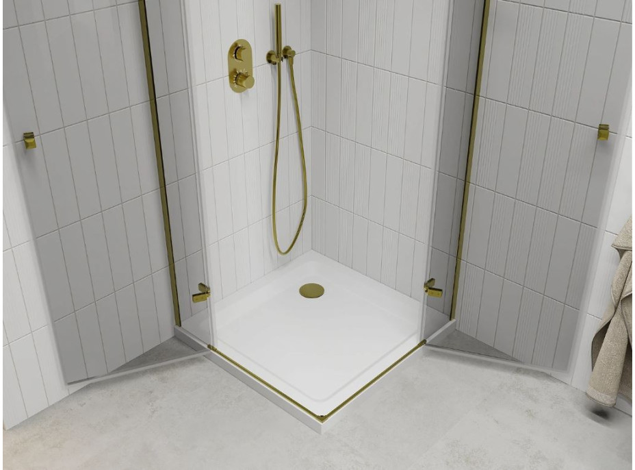 Sprchový kout MEXEN ROMA DUO 80x80 cm - zlatý