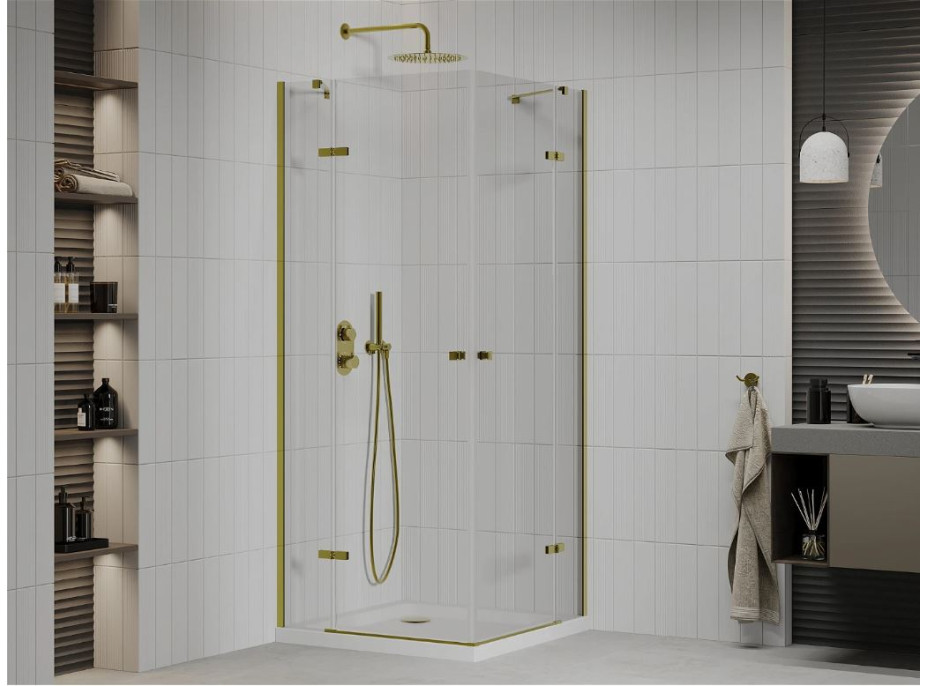 Sprchový kout MEXEN ROMA DUO 70x100 cm - zlatý