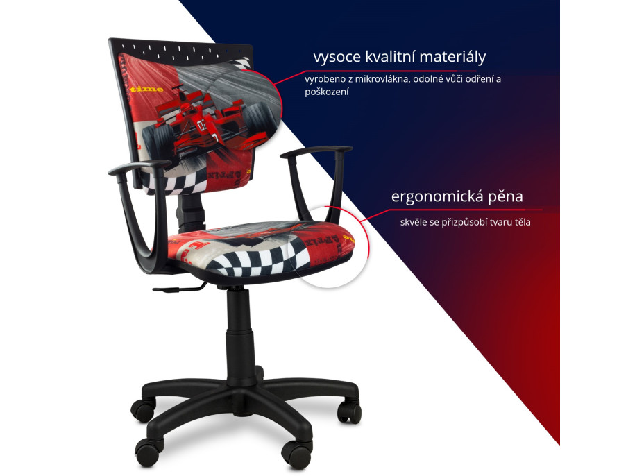 Dětská otočná židle SIMON - FORMULE červená