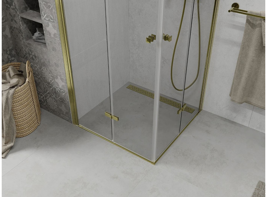 Sprchový kout MEXEN LIMA DUO 90x100 cm - zlatý