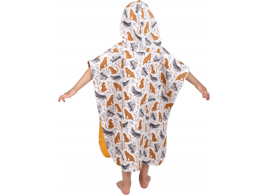 Dětská mušelínová osuška (pončo) s kapucí BABYMAM PREMIUM 60x60 cm - Jaguár