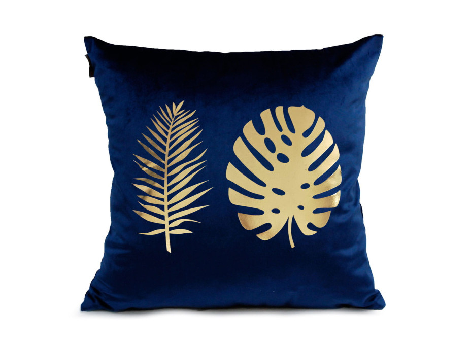 Polštář MONSTERA VELVET - modrý