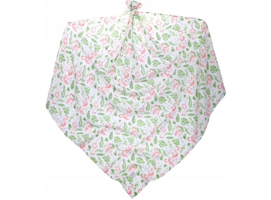 Dětská mušelínová plenka (zavinovačka) BABYMAM PREMIUM 120x120 cm - Plameňáci