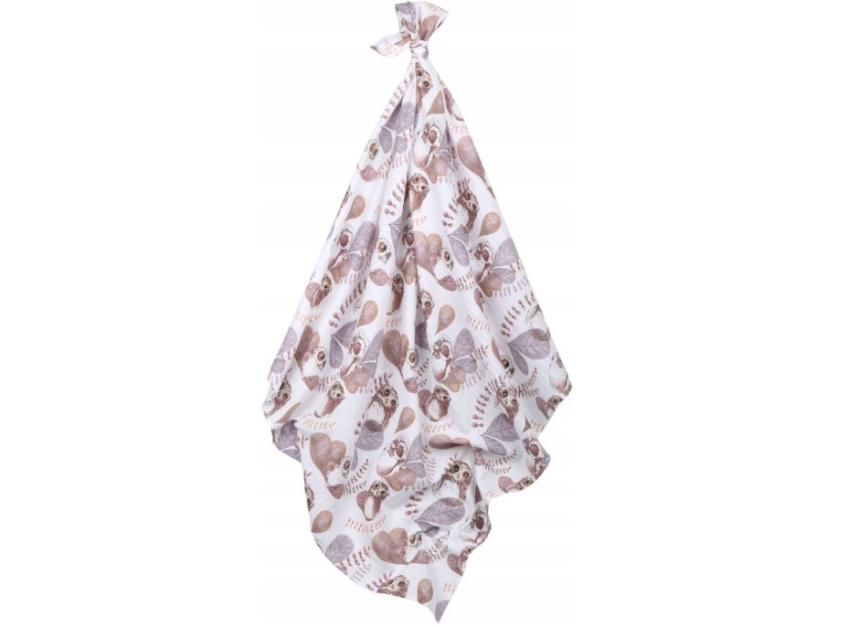 Dětská mušelínová plenka (zavinovačka) BABYMAM PREMIUM 120x120 cm - Sovičky