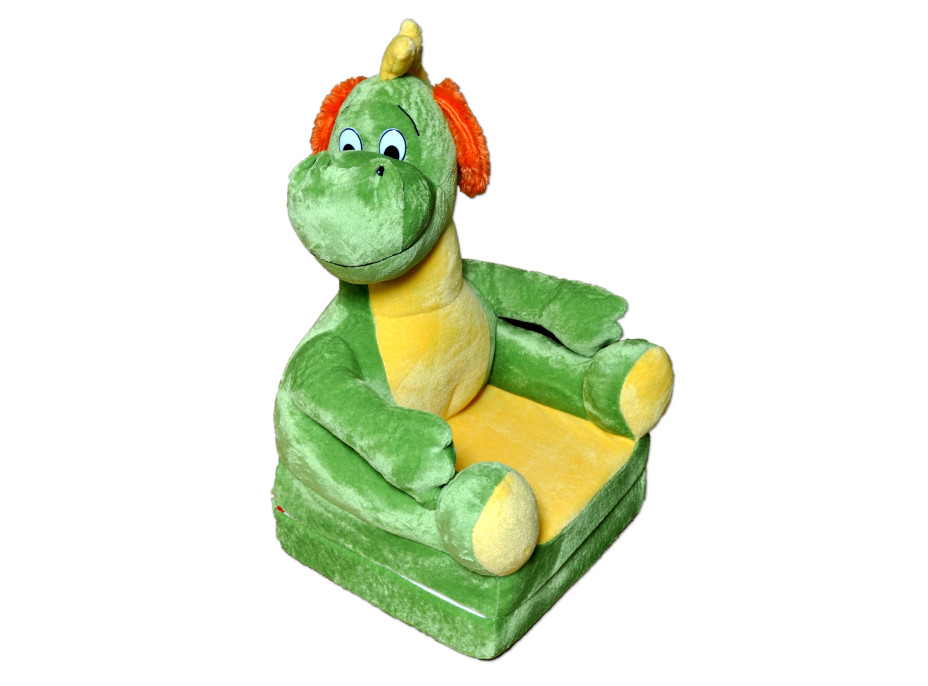 Dětské plyšové rozkládací křesílko DRAK