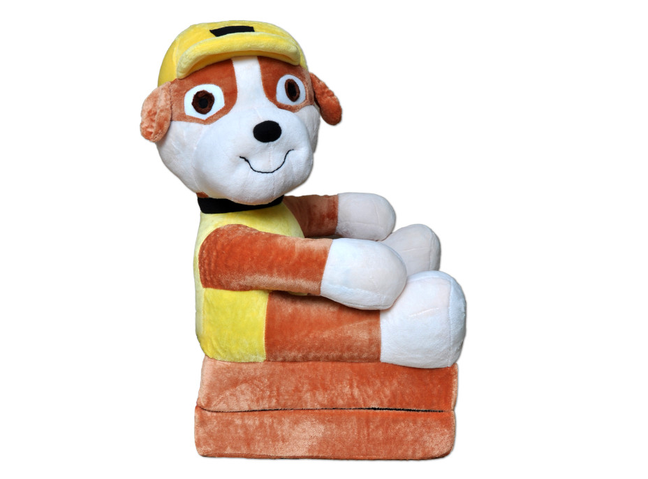 Dětské plyšové rozkládací křesílko TLAPKOVÁ PATROLA - RUBBLE