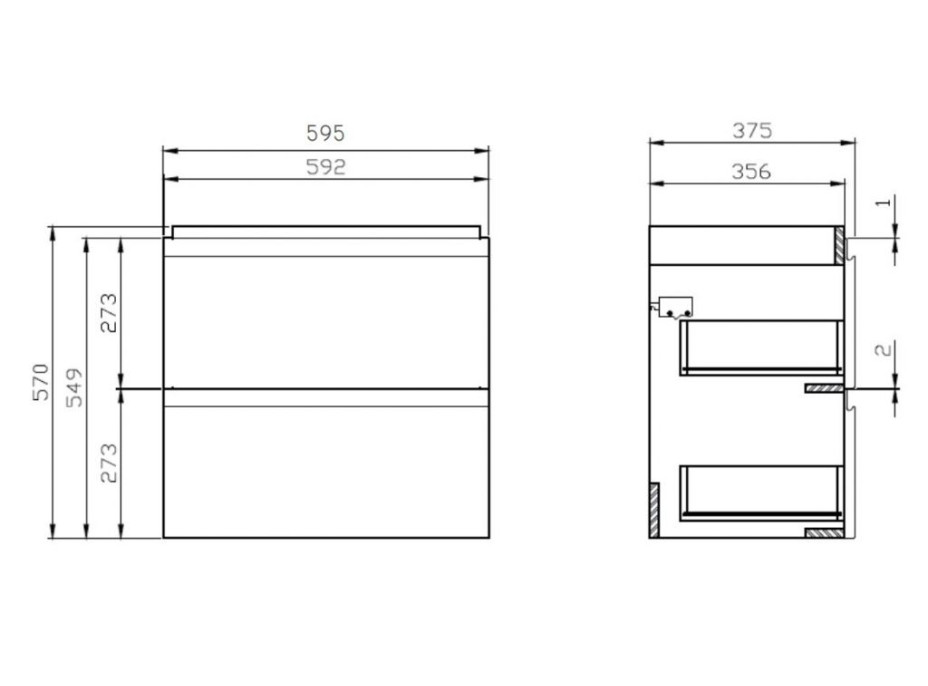 Koupelnová skříňka s umyvadlem CERSANIT - SET B275 MODUO 60 - BÍLÁ (S801-314-DSM)