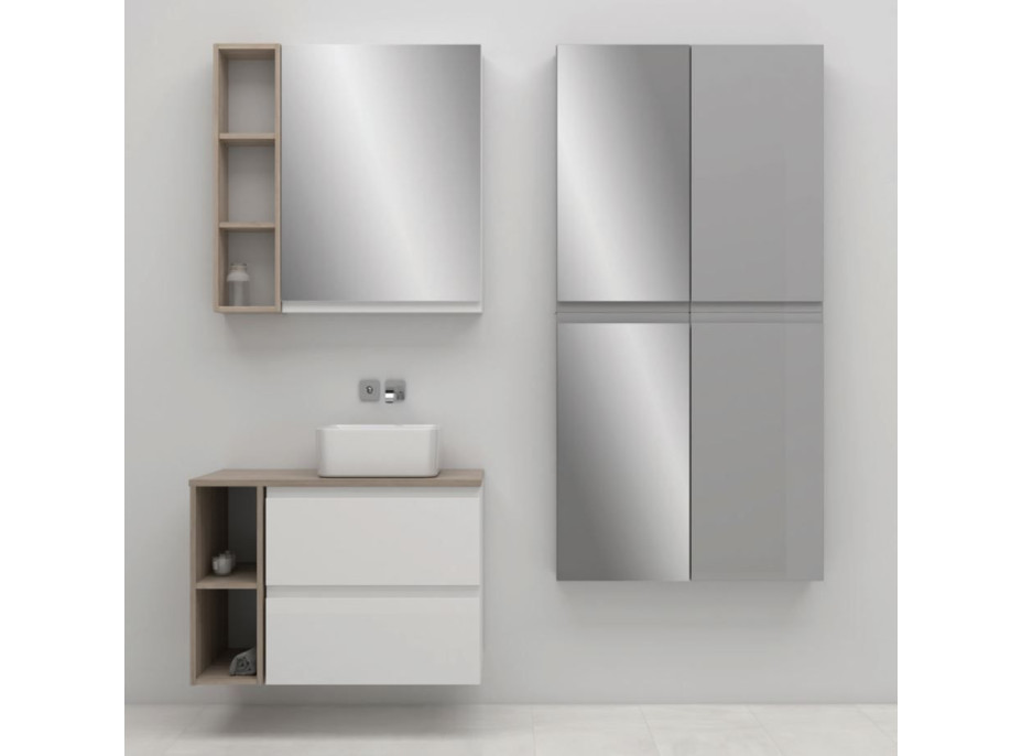 Koupelnová závěsná skříňka se zrcadlem CERSANIT - MODUO - BÍLÁ 80x60 (S590-018-DSM)