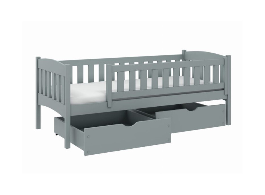 Dětská postel z masivu borovice GANDALF se šuplíky - 200x90 cm - BÍLÁ