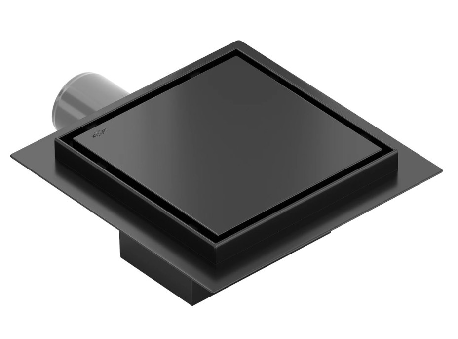 Odtokový sprchový žlab MEXEN FLAT 2v1 - hranatý - 12x12 cm - černý, 1710012