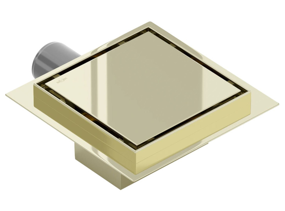 Odtokový sprchový žlab MEXEN FLAT 2v1 - hranatý - 15x15 cm - zlatý, 1510015