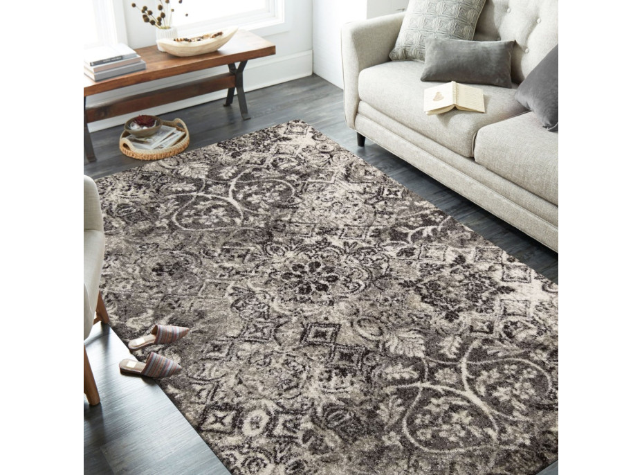 Kusový koberec PANNE retro - odstíny šedé