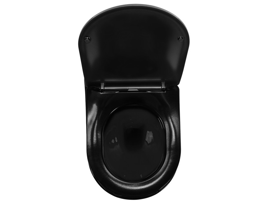 Závěsné WC Rea CARLO mini RIMLESS + Duroplast sedátko flat - černé/zlaté