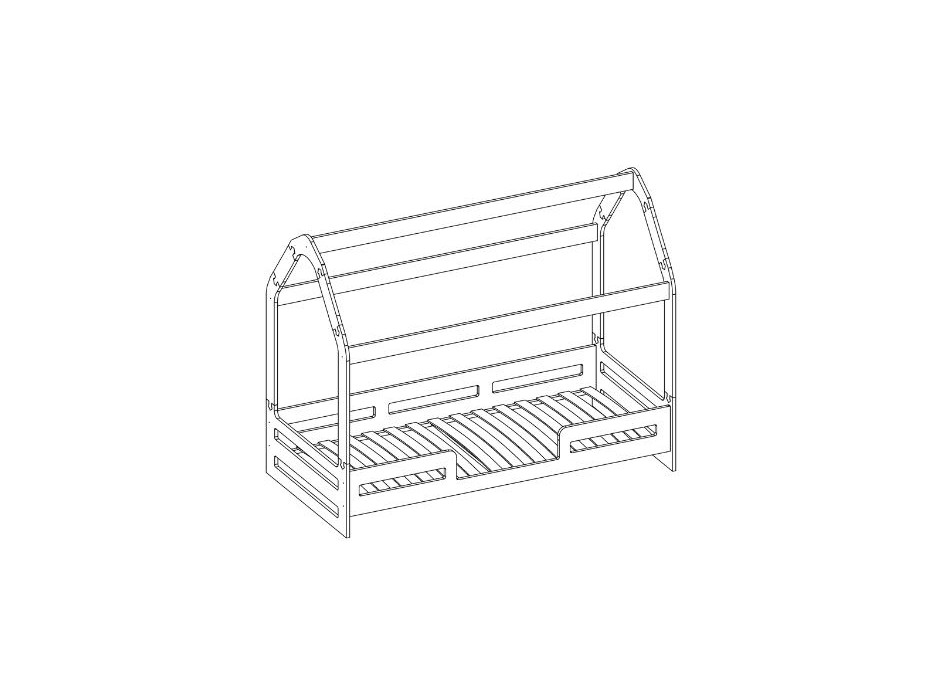 Dětská domečková postel LEO 2v1 - 180x80 cm