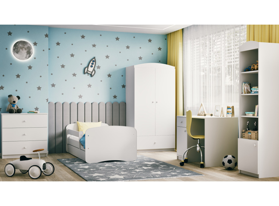 Dětská postel BABY DREAMS se šuplíkem - bílá 180x80 cm
