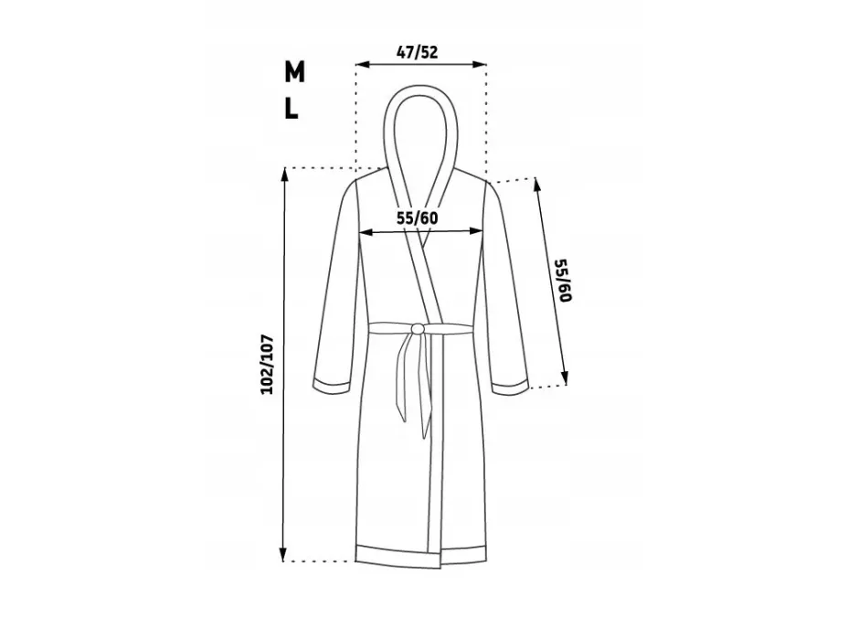 Unisex župan JORDAN - černý/šedý