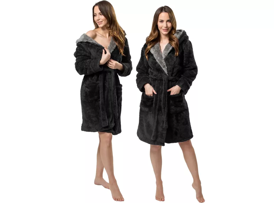 Unisex župan JORDAN - černý/šedý