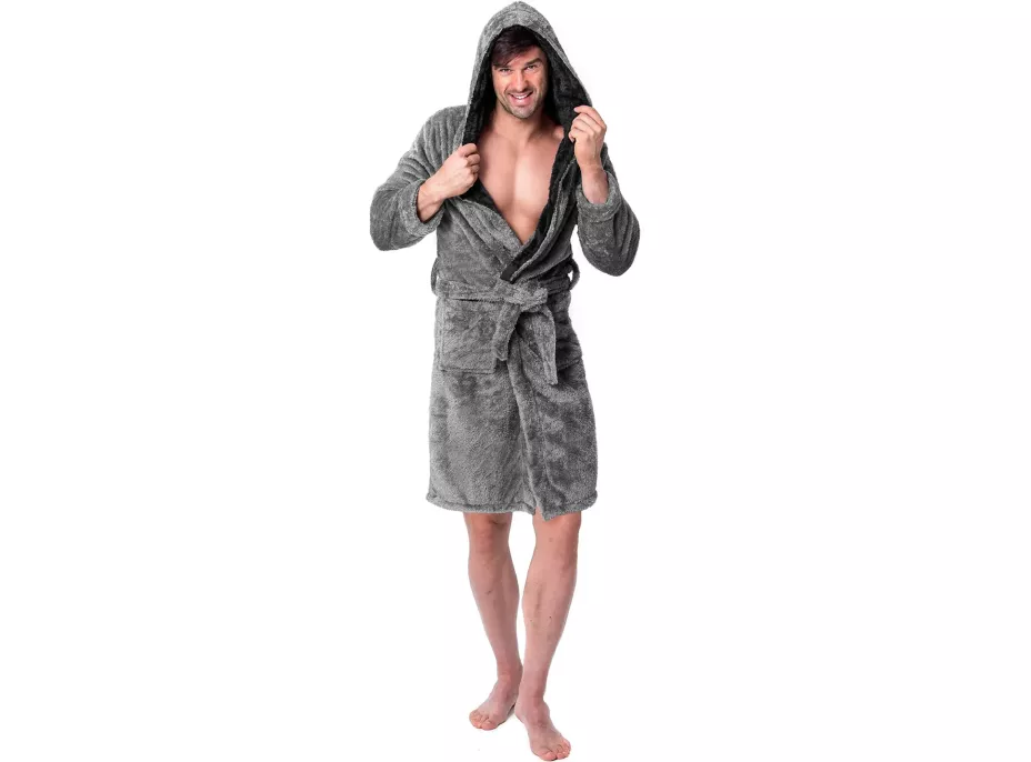 Unisex župan JORDAN - šedý/černý