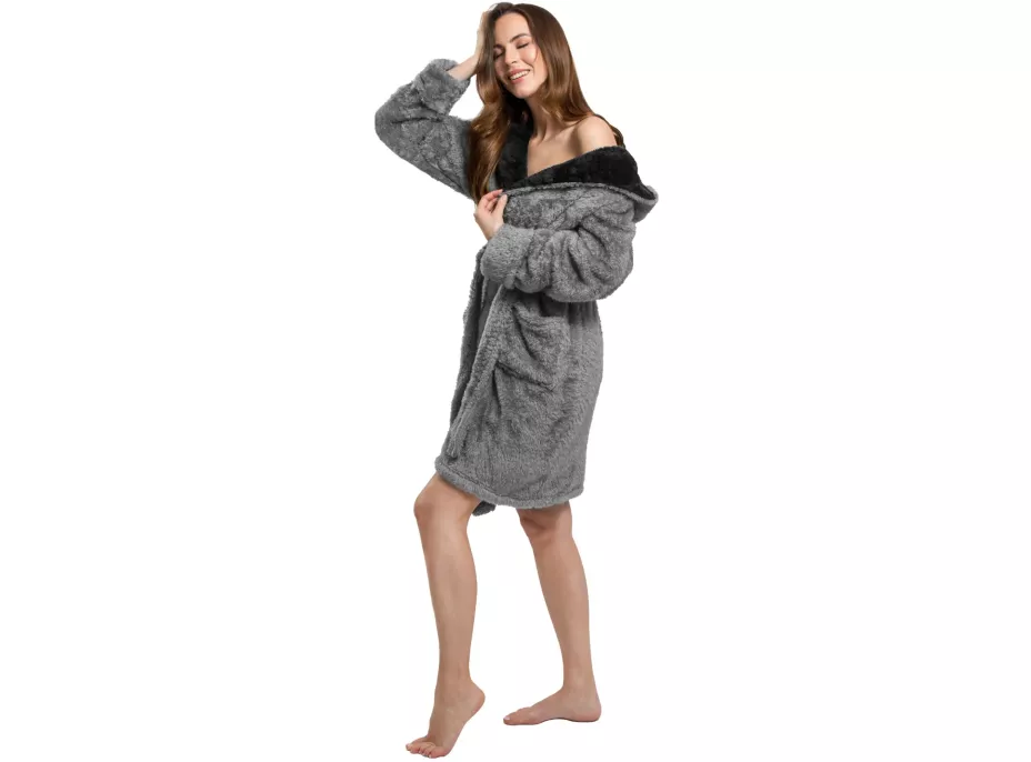 Unisex župan JORDAN - šedý/černý