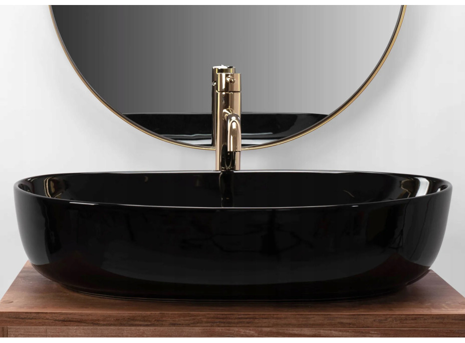 Keramické umyvadlo Rea CLEO 61 - černé lesklé