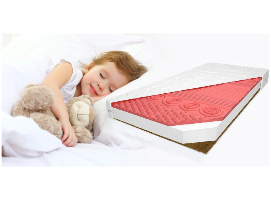 Dětská pěnová matrace PREMIUM MAX RELAX 180x90x11 cm - kokos/pěna/HR VISCO