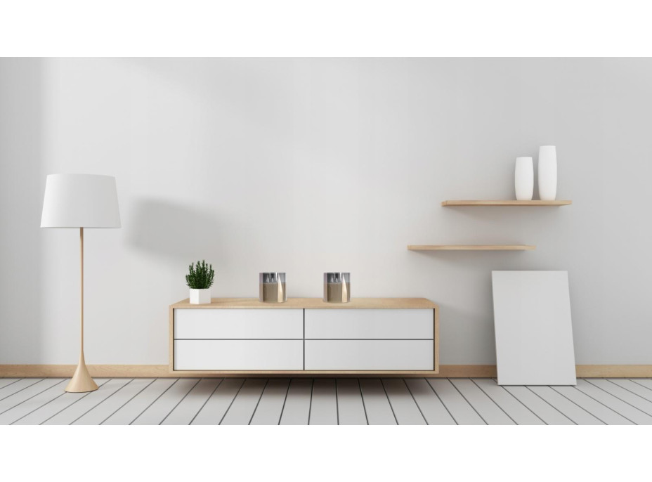LED svíčka ve skle - 15x15 cm - teplá bílá