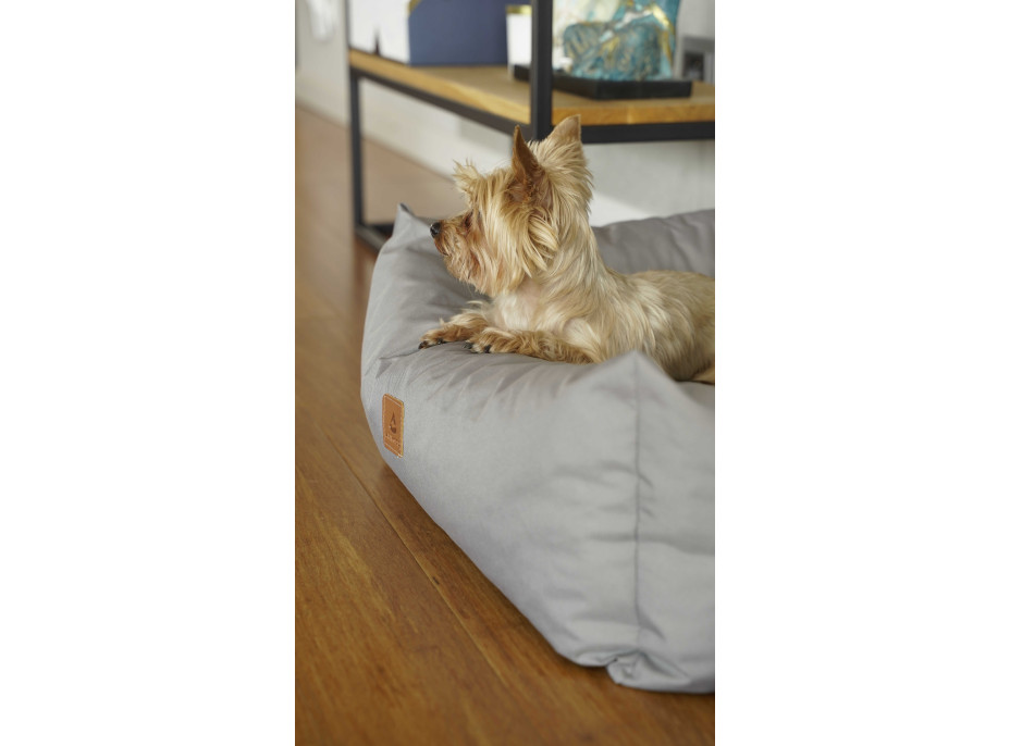 Pelíšek pro psy s polštářem MAURICE - šedý