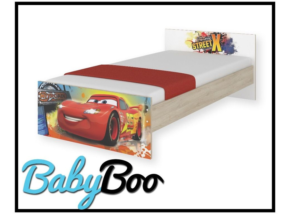 Dětská postel MAX se šuplíkem Disney - AUTA 160x80 cm - 2x krátká zábrana